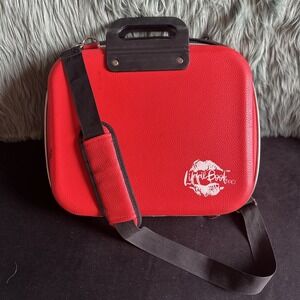 Lippie Book Pro Red Pro Makeup Organizing Kit Case Holds Tons Shoulder Strap